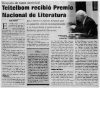 Teitelboim recibió premio nacional de literatura