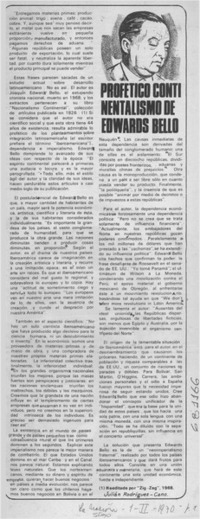 Profético continentalismo de Edwards Bello