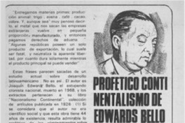 Profético continentalismo de Edwards Bello