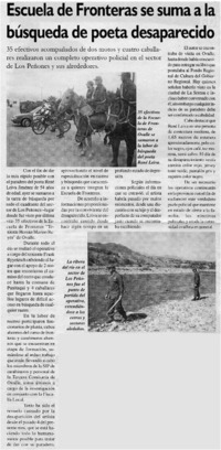 Escuela de fronteras se suma a la búsqueda de poeta desaparecido.