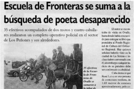 Escuela de fronteras se suma a la búsqueda de poeta desaparecido.