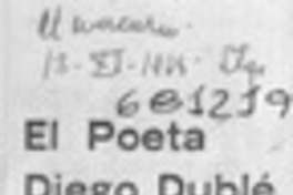 El poeta Diego Dublé Urrutia.