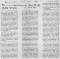 Mis conversaciones con don Diego Dublé Urrutia.