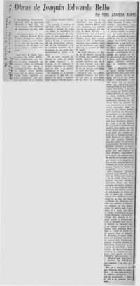 Obras de Joaquín Edwards Bello