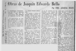 Obras de Joaquín Edwards Bello