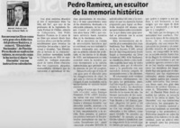 Pedro Ramírez, un escultor de la memoria histórica