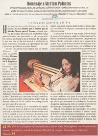 Homenaje a Myriam Palacios