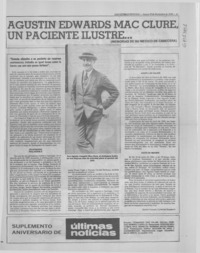 Agustín Edwards Mac Clure, un paciente ilustre --
