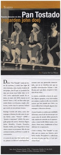 Nuestro discurso es otro: pan tostado (regarden John Doe)