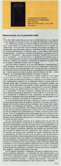 Desencantado con la posmodernidad