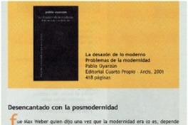 Desencantado con la posmodernidad