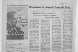 Recuerdos de Joaquín Edwards Bello