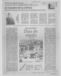 Joaquín Edwards Bello, un maestro de la crónica