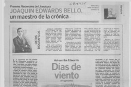 Joaquín Edwards Bello, un maestro de la crónica