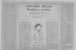 Edwards Bello periodista y novelista