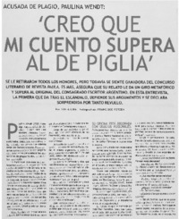 Creo que mi cuento supera al de piglia: [entrevista]