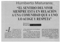 El sentido del vivir siempre está en relación a una comunidad que a uno lo acoge y respeta": [entrevista]