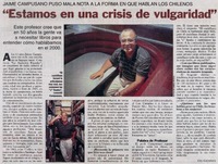 Estamos en una crisis de vulgaridad" : [Entrevista]