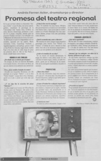 Promesa del teatro regional: [entrevista]