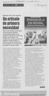 Un artículo de primera necesidad