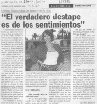 "El verdadero destape es de los sentimientos" : [entrevista]