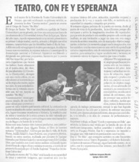 Teatro, con fe y esperanza