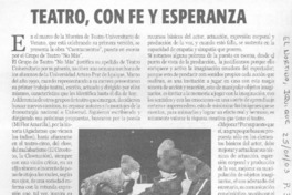 Teatro, con fe y esperanza