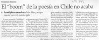 El "boom" de la poesía en Chile no acaba.