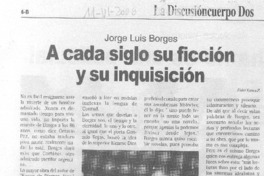 A cada siglo su ficción y su inquisición