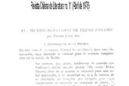 El munos novelesco de Pedro Páramo