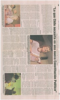 Lo que Chile necesita es una nueva Contitución Política": [entrevista]