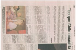 Lo que Chile necesita es una nueva Contitución Política": [entrevista]