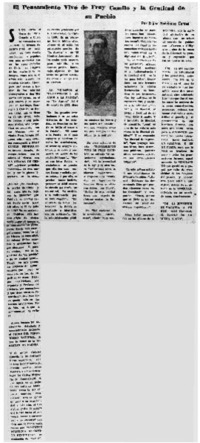 El pensamiento vivo de Fray Camilo y la gratitud de su pueblo