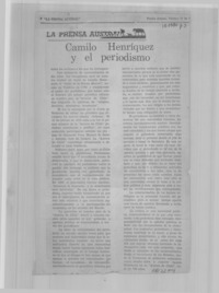 Camilo Henríquez y el periodismo.