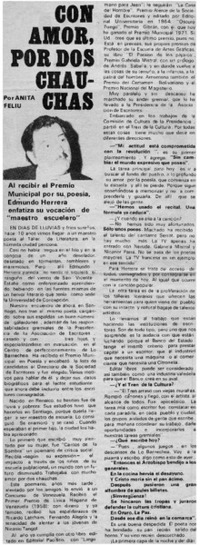 Con amor, por dos chauchas : [entrevista]