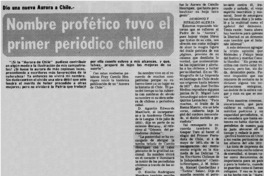 Nombre profético tuvo el primer periódico chileno.