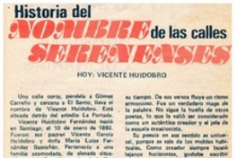 Historia del nombre de las calles serenenses