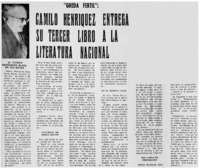 Camilo Henríquez entrega su tercer libro a la literatura nacional.
