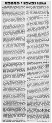 Recordando a Nicomedes Guzmán