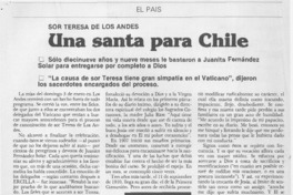 Una santa para Chile