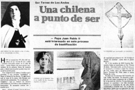 Una chilena a punto de ser santa