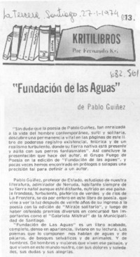 "Fundación de las aguas"