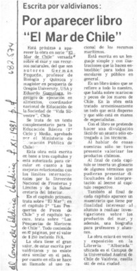 Por aparecer libro "El mar de Chile".