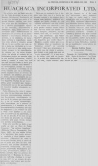 Huachaca incorporated Ltd.