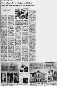 Una ciudad sin viejos edificios vivos es como hombre sin memoria"