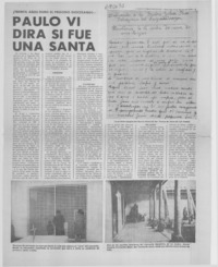 Paulo VI dirá si fue una santa.