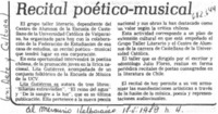 Recital poético-musical.