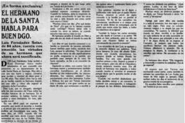 El hermano de la santa habla para buen dgo.