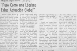 "Puro como una lágrima exige actuación global".