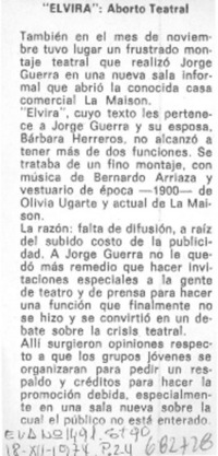 Elvira" aborto teatral.